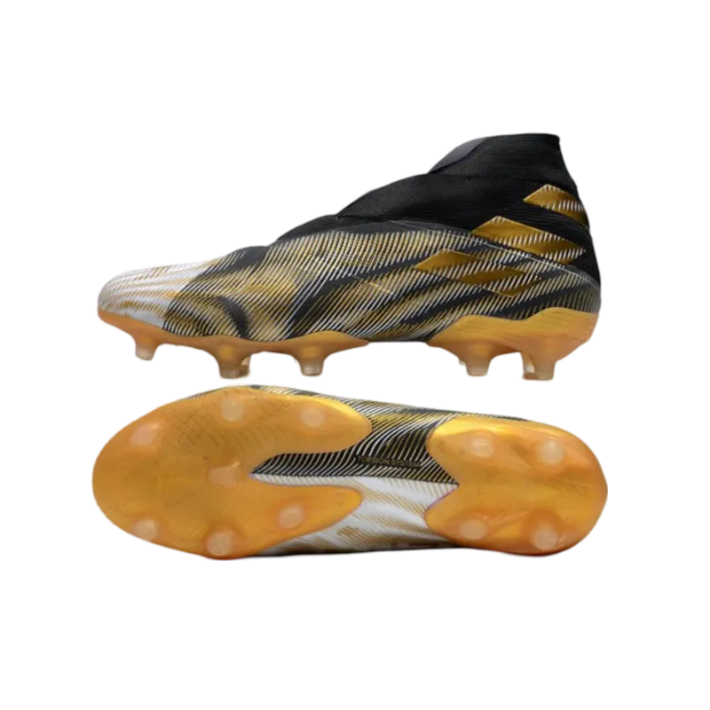 Adidas Nemeziz 19+ FG White Gold Black - Goatkits Boots