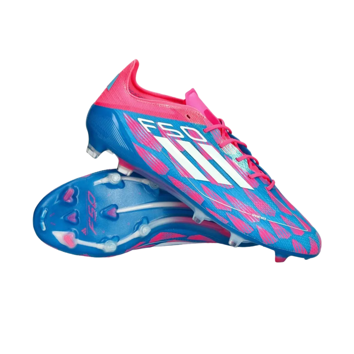 Adidas F50 Elite Pro Laceless Firm Ground Pink Bleu - Goatkits Boots