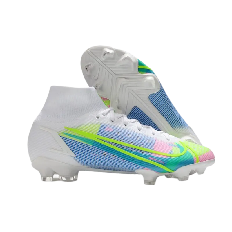 Nike Mercurial Superfly 8 Elite DF FG White Bleu Green - Goatkits Boots