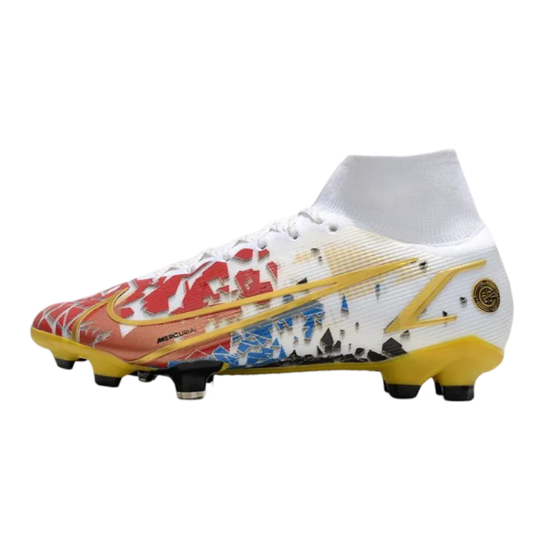 Nike Mercurial Superfly 8 Elite DF FG CR7 White Red Blue Gold - Goatkits Boots