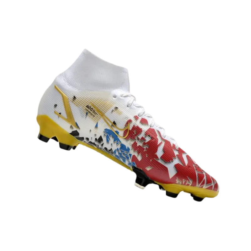 Nike Mercurial Superfly 8 Elite DF FG CR7 White Red Blue Gold - Goatkits Boots