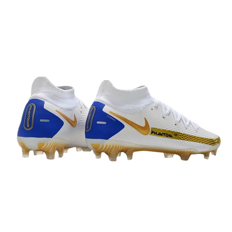 Nike Phantom GT Elite Dynamic Fit FG White Gold Blue - Goatkits Boots