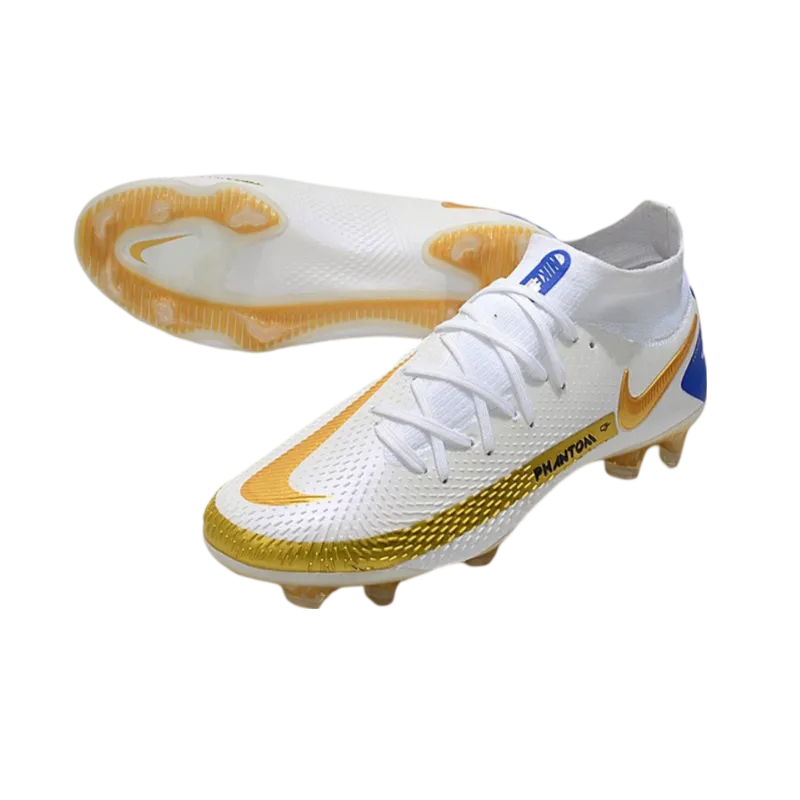 Nike Phantom GT Elite Dynamic Fit FG White Gold Blue - Goatkits Boots