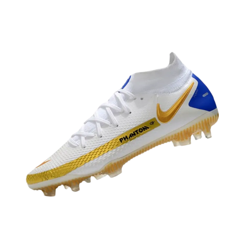 Nike Phantom GT Elite Dynamic Fit FG White Gold Blue - Goatkits Boots