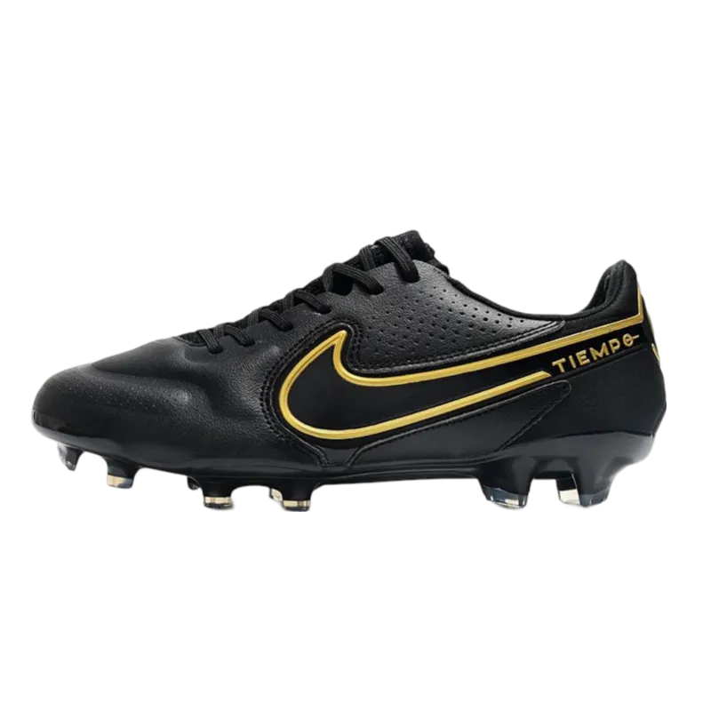 Nike Tiempo Legend 9 Elite FG Black Dark Grey Metallic Anthracite - Goatkits Boots