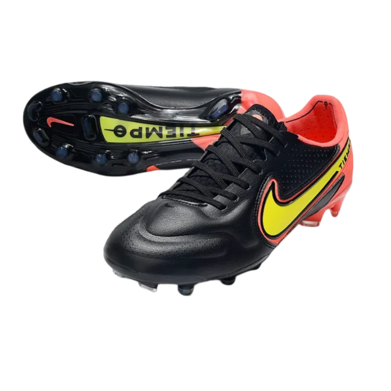 Nike Tiempo Legend 9 Elite FG Black Red Yellow - Goatkits Boots