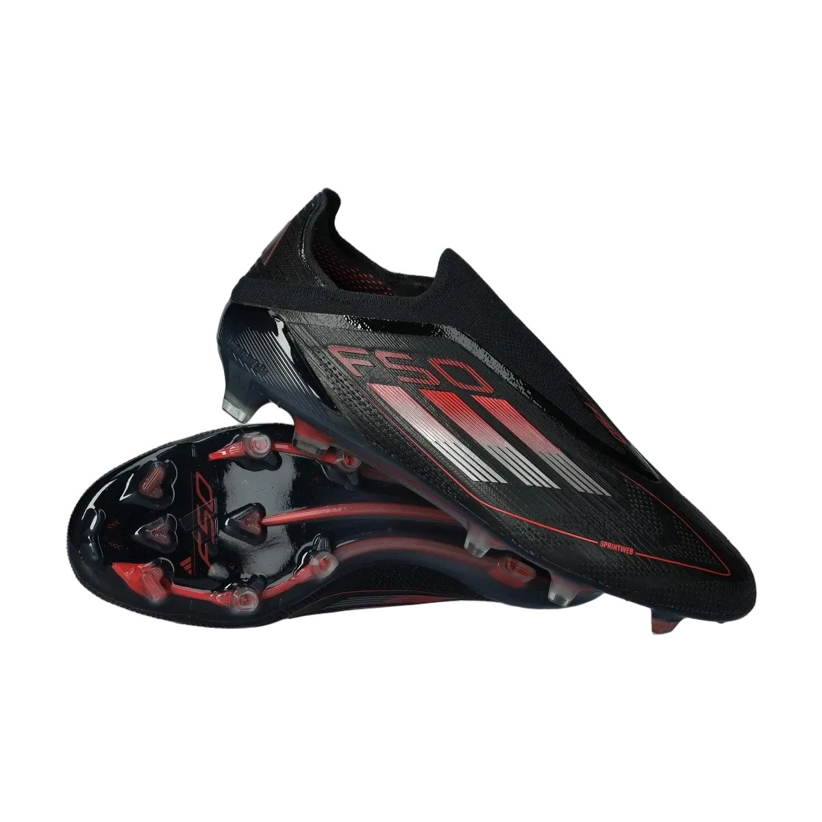 Adidas F50 Elite Laceless FG Stealth Victory - Core Black/Iron Metal/Lucid Red