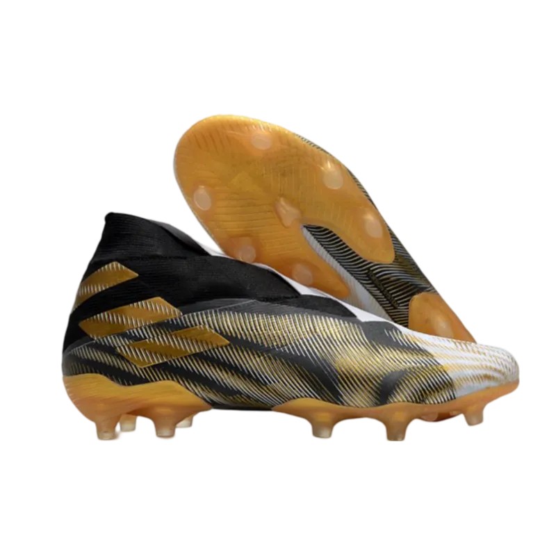 Adidas Nemeziz 19+ FG White Gold Black - Goatkits Boots