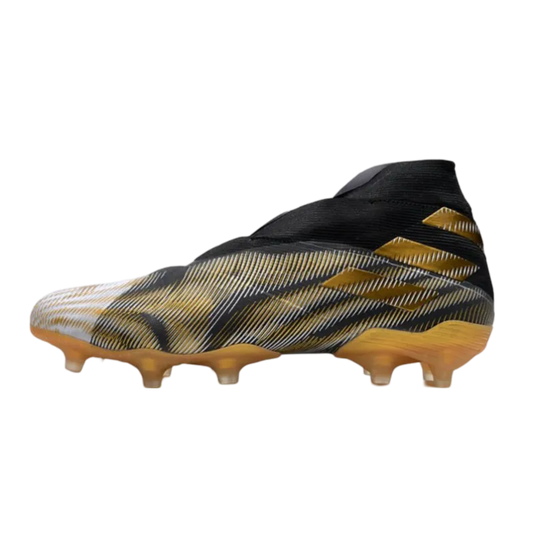 Adidas Nemeziz 19+ FG White Gold Black - Goatkits Boots