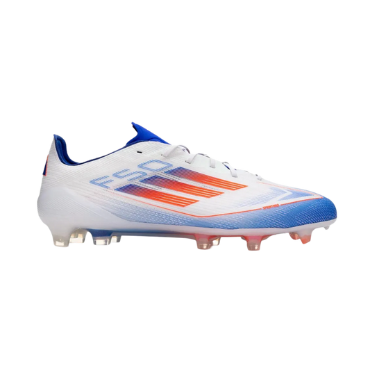 Adidas F50 Elite Laceless FG Advancement White Bleu Red - Goatkits Boots