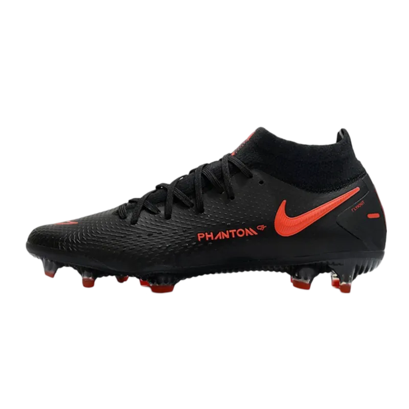 Nike Phantom GT Elite DF FG Black Red Chile Smoke Grey - Goatkits Boots