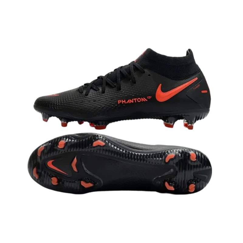 Nike Phantom GT Elite DF FG Black Red Chile Smoke Grey - Goatkits Boots