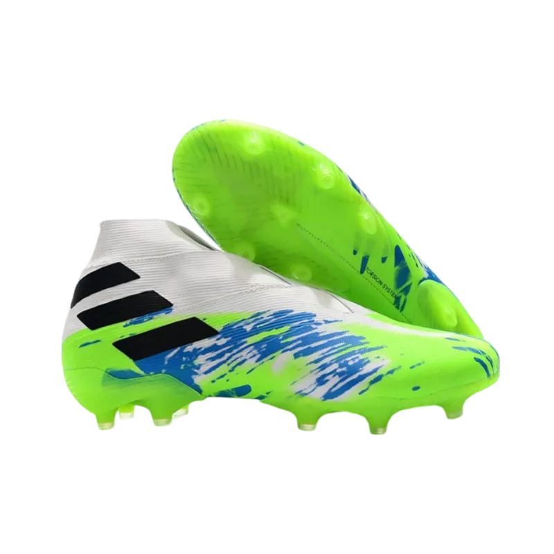 Adidas Nemeziz 19+ FG White Green Black - Goatkits Boots