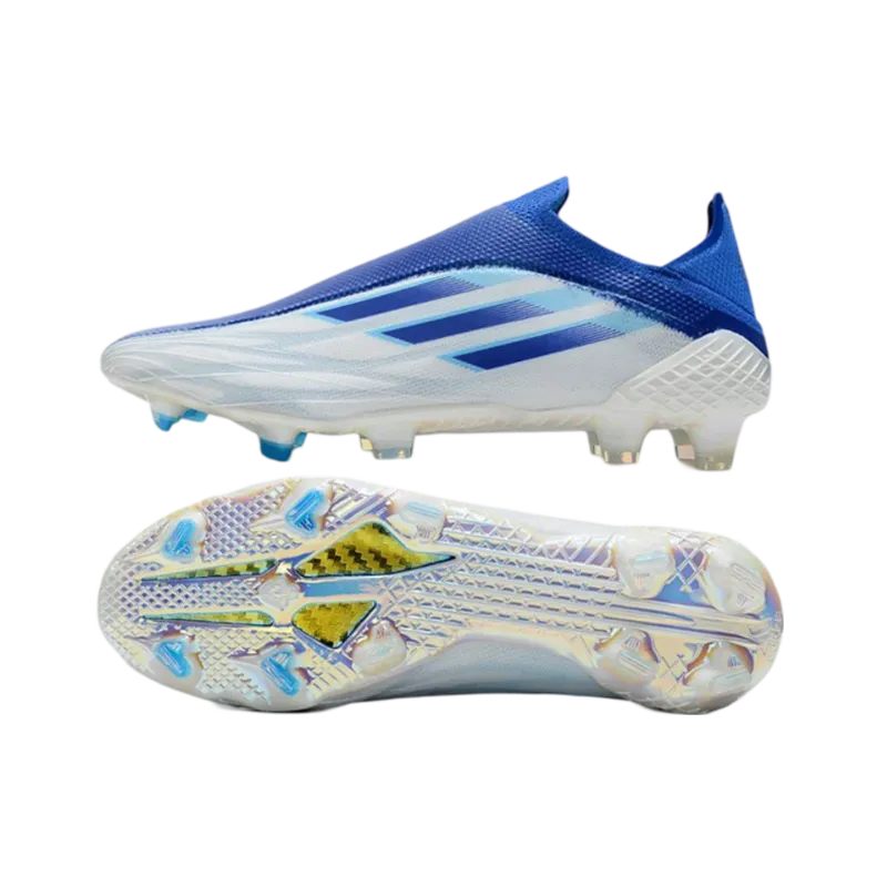 Adidas X Speedflow+ FG White Blue - Goatkits Boots