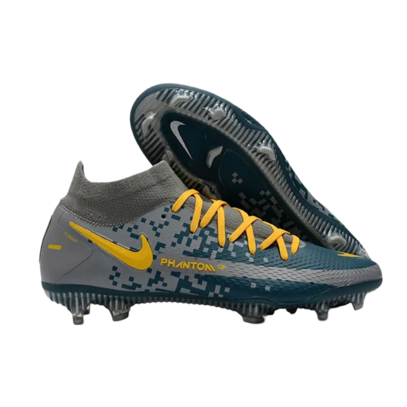 Nike Phantom GT Elite DF FG Grey Bleu Yellow - Goatkits Boots