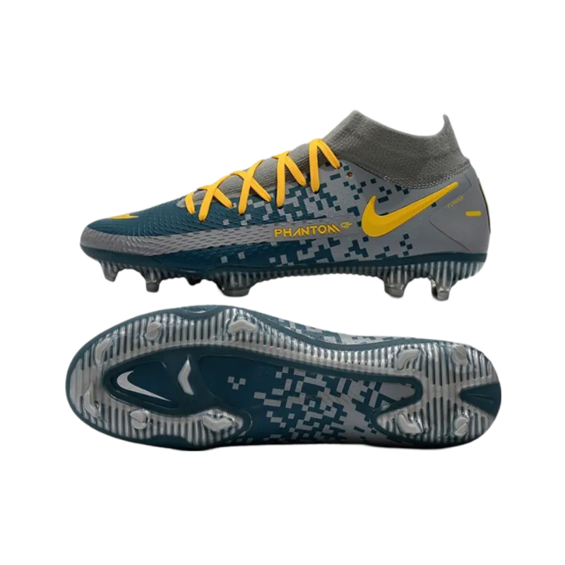 Nike Phantom GT Elite DF FG Grey Bleu Yellow - Goatkits Boots