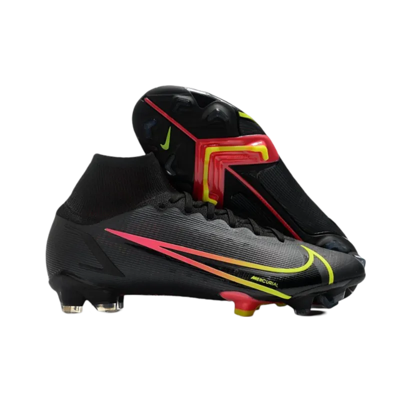 Nike Mercurial Superfly 8 Elite FG Black x Prism Black Yellow Red - Goatkits Boots