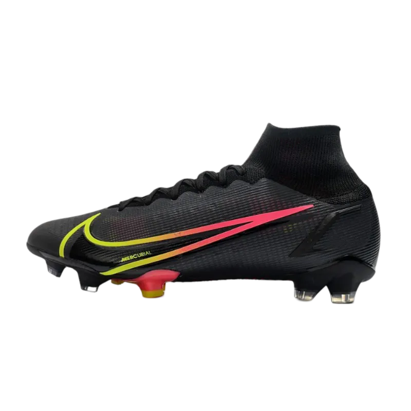 Nike Mercurial Superfly 8 Elite FG Black x Prism Black Yellow Red - Goatkits Boots