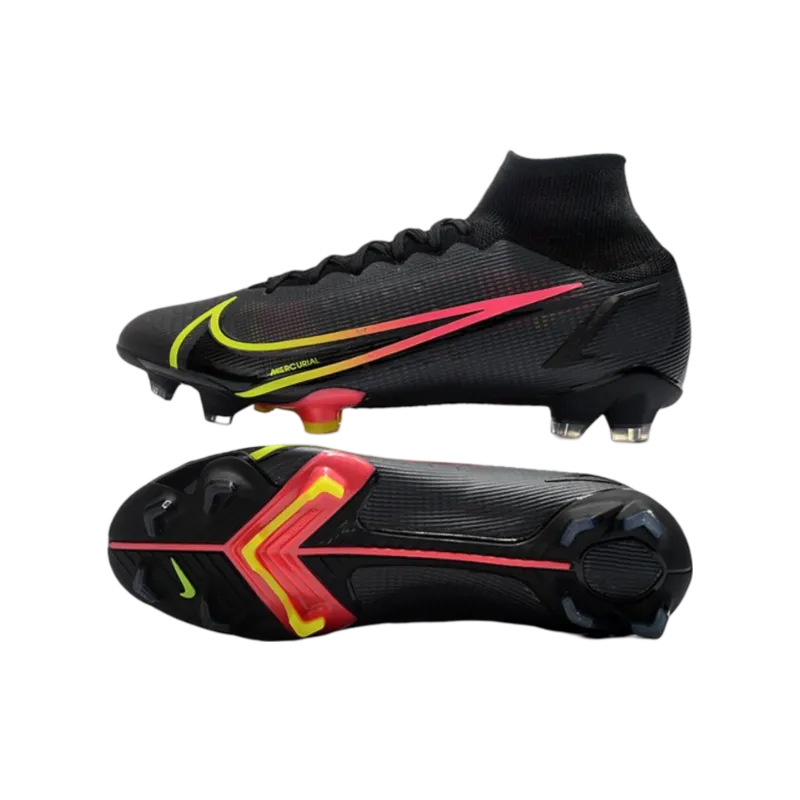 Nike Mercurial Superfly 8 Elite FG Black x Prism Black Yellow Red - Goatkits Boots