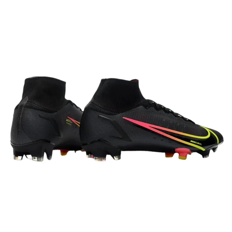 Nike Mercurial Superfly 8 Elite FG Black x Prism Black Yellow Red - Goatkits Boots