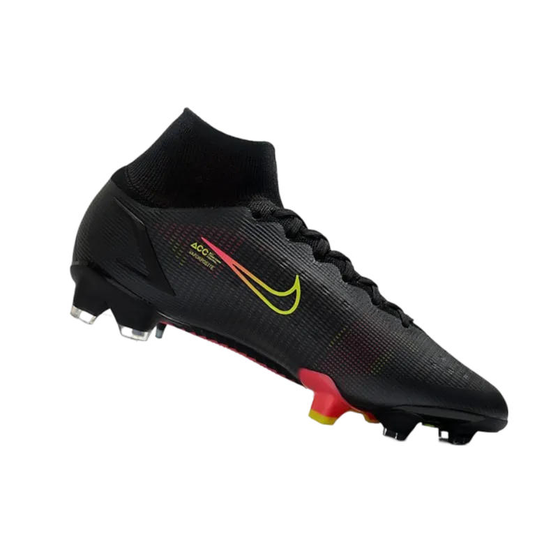 Nike Mercurial Superfly 8 Elite FG Black x Prism Black Yellow Red - Goatkits Boots