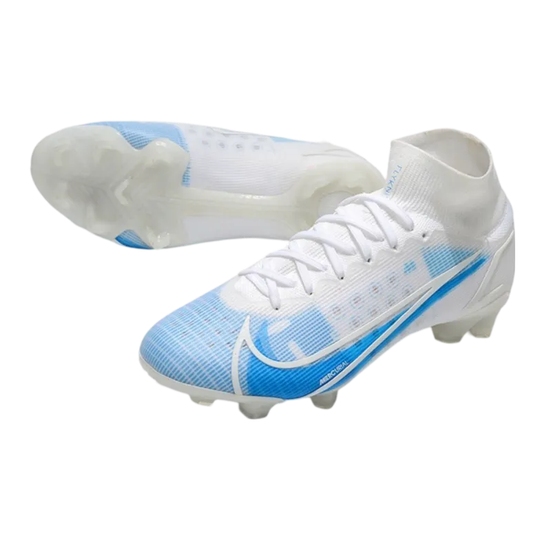 Nike Mercurial Superfly 8 Elite FG White Bleu - Goatkits Boots