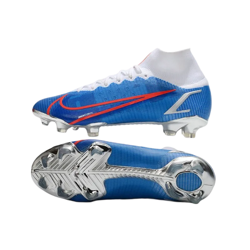 Nike Mercurial Superfly 8 Elite FG Bleu Red White - Goatkits Boots