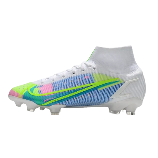 Nike Mercurial Superfly 8 Elite DF FG White Bleu Green - Goatkits Boots