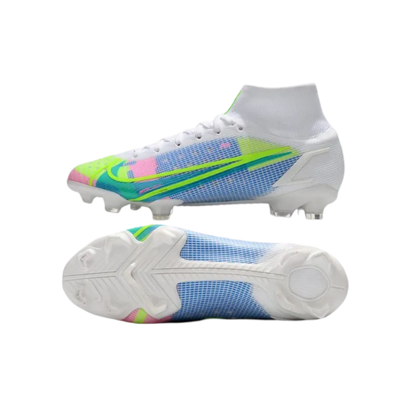 Nike Mercurial Superfly 8 Elite DF FG White Bleu Green - Goatkits Boots