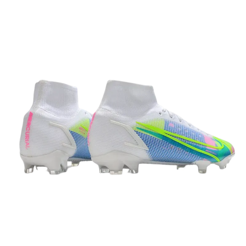 Nike Mercurial Superfly 8 Elite DF FG White Bleu Green - Goatkits Boots