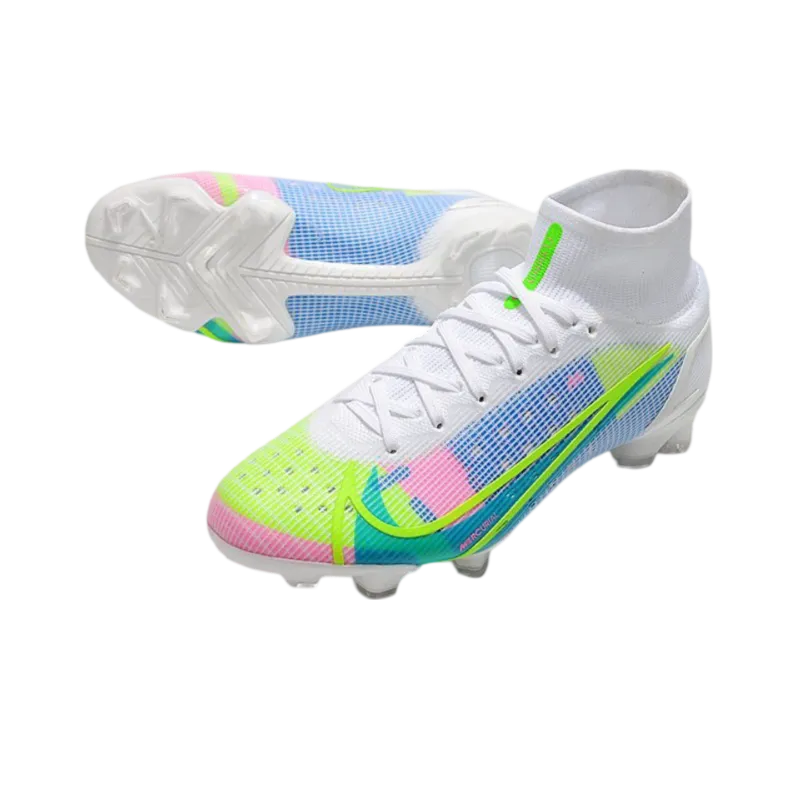 Nike Mercurial Superfly 8 Elite DF FG White Bleu Green - Goatkits Boots