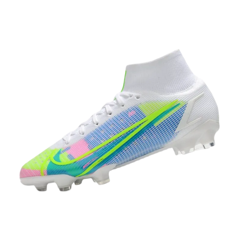 Nike Mercurial Superfly 8 Elite DF FG White Bleu Green - Goatkits Boots