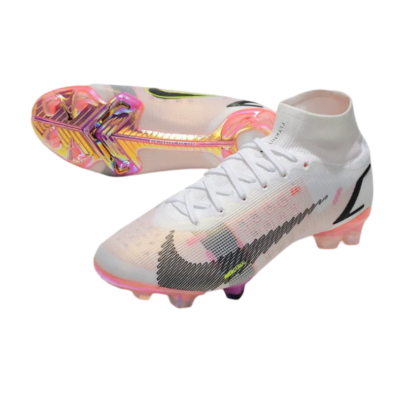 Nike Mercurial Superfly 8 Elite DF FG White Black Carmine Pink - Goatkits Boots