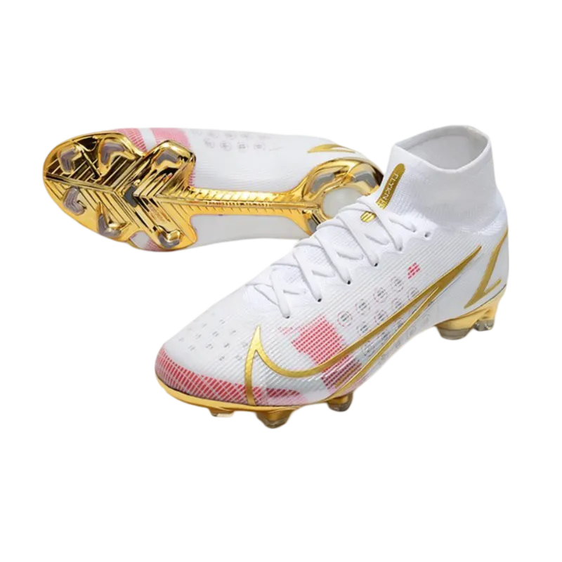 Nike Mercurial Superfly 8 Elite DF FG White Pink Gold - Goatkits Boots