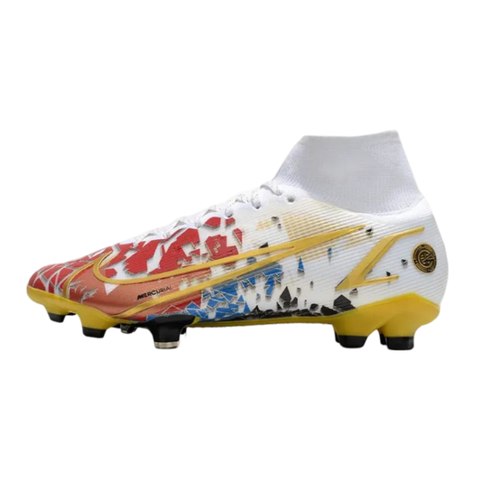 Nike Mercurial Superfly 8 Elite DF FG CR7 White Red Blue Gold - Goatkits Boots