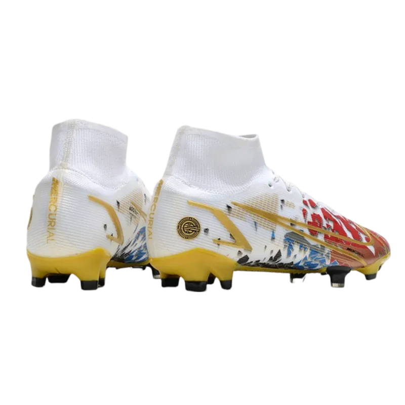 Nike Mercurial Superfly 8 Elite DF FG CR7 White Red Blue Gold - Goatkits Boots