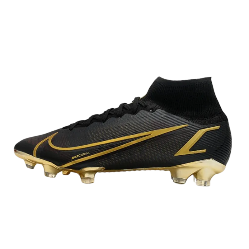 Nike Mercurial Superfly 8 Elite DF FG Black Gold - Goatkits Boots