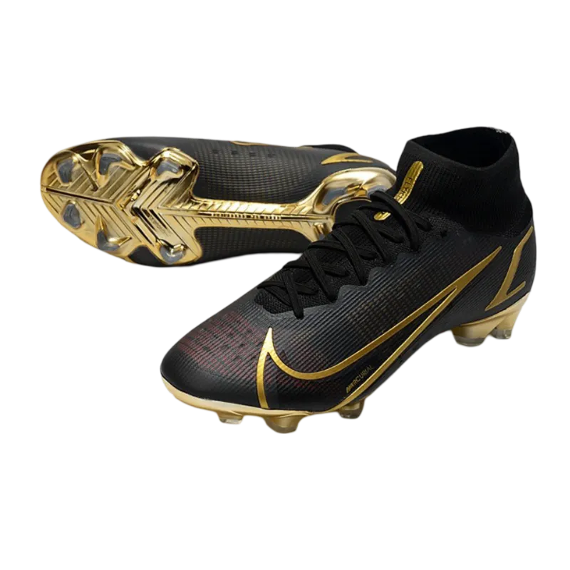 Nike Mercurial Superfly 8 Elite DF FG Black Gold - Goatkits Boots