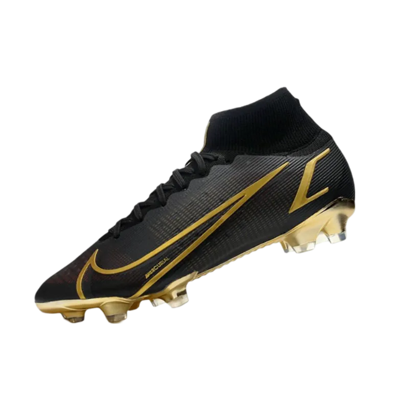 Nike Mercurial Superfly 8 Elite DF FG Black Gold - Goatkits Boots