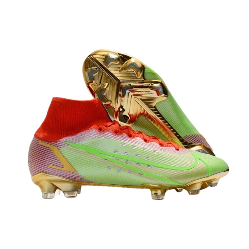 Nike Mercurial Superfly 8 Elite DF FG Green Red Gold - Goatkits Boots