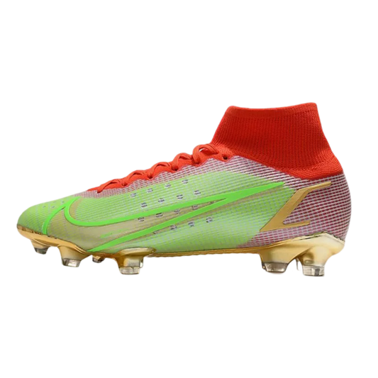 Nike Mercurial Superfly 8 Elite DF FG Green Red Gold - Goatkits Boots