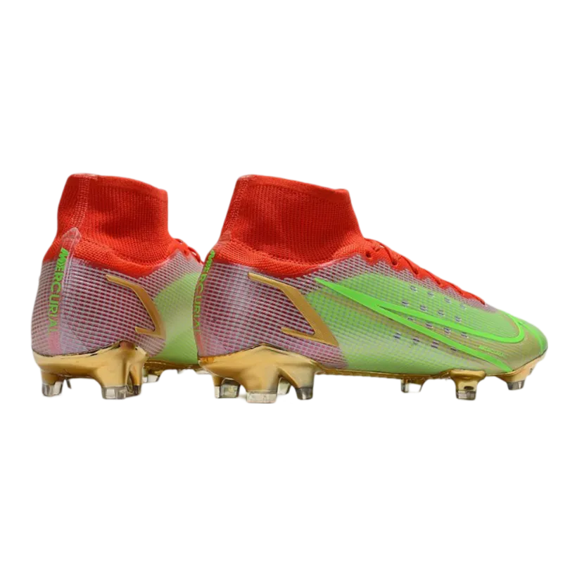 Nike Mercurial Superfly 8 Elite DF FG Green Red Gold - Goatkits Boots