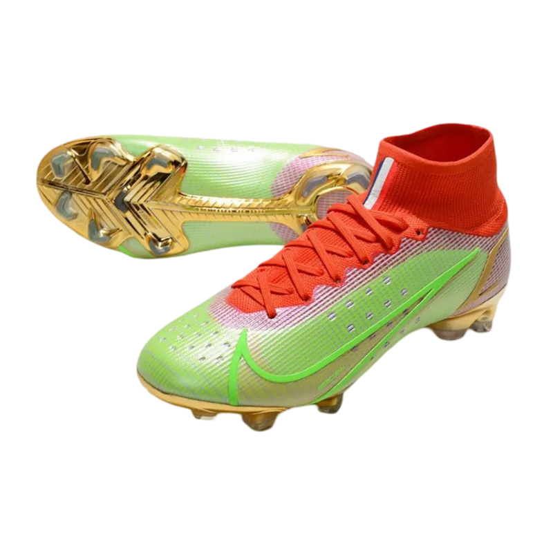 Nike Mercurial Superfly 8 Elite DF FG Green Red Gold - Goatkits Boots