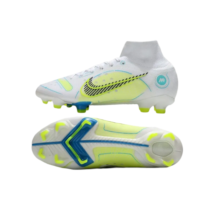 Nike Mercurial Superfly 8 Elite FG White Yellow Bleu - Goatkits Boots