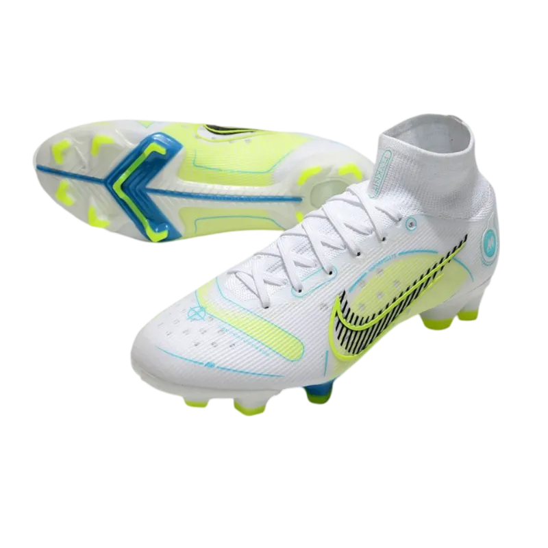 Nike Mercurial Superfly 8 Elite FG White Yellow Bleu - Goatkits Boots