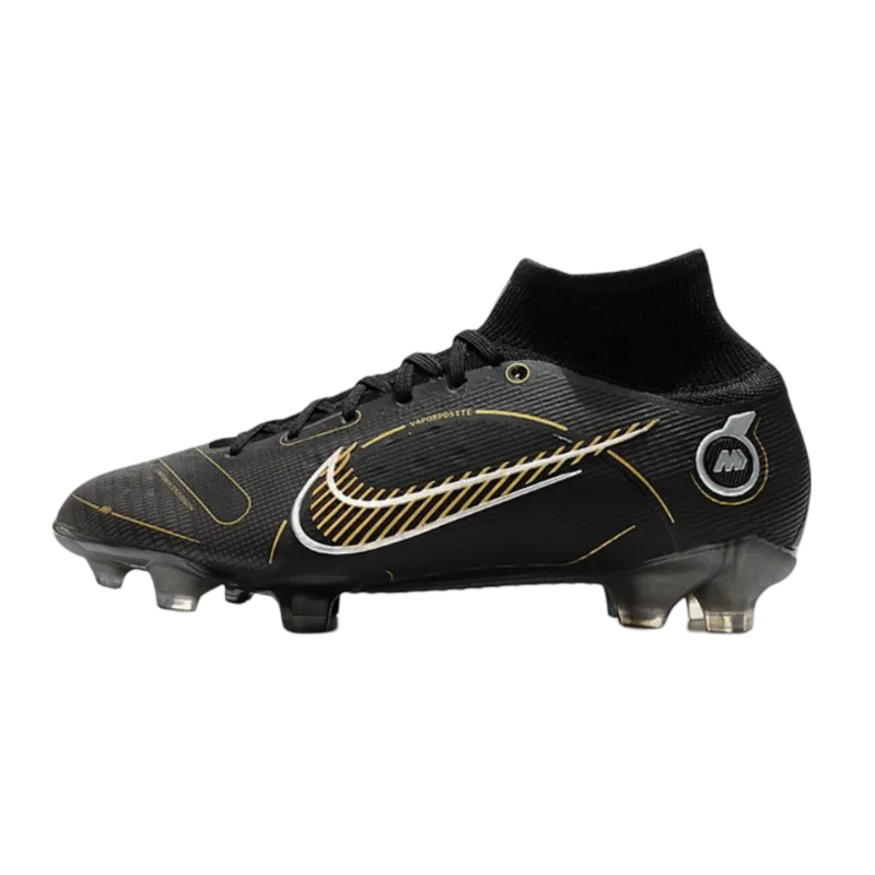 Nike Mercurial Superfly 8 Elite FG New Black Gold Metallic Silver Metallic - Goatkits Boots