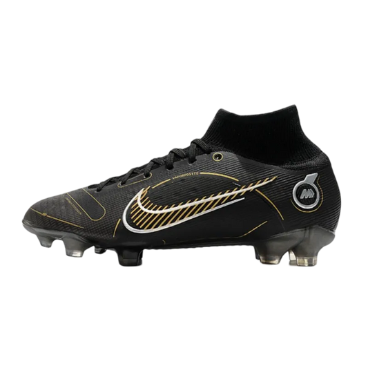 Nike Mercurial Superfly 8 Elite FG New Black Gold Metallic Silver Metallic - Goatkits Boots