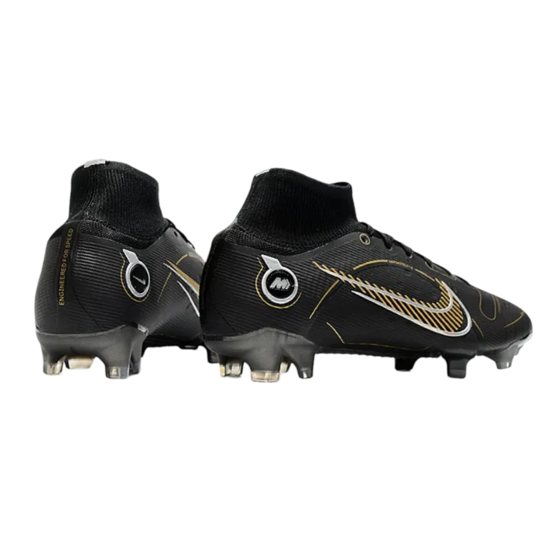 Nike Mercurial Superfly 8 Elite FG New Black Gold Metallic Silver Metallic - Goatkits Boots