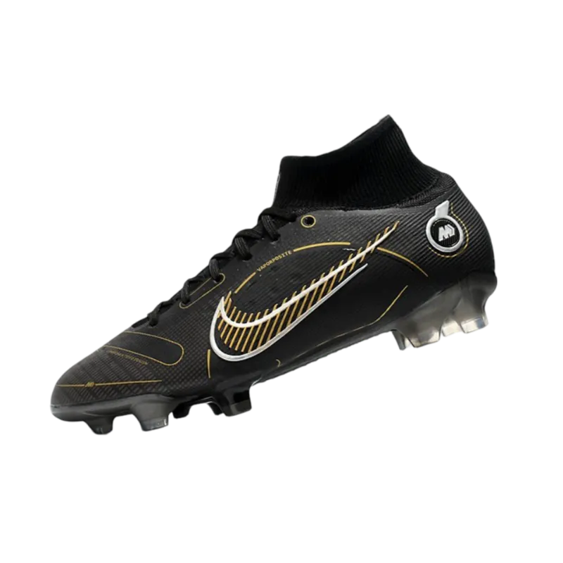 Nike Mercurial Superfly 8 Elite FG New Black Gold Metallic Silver Metallic - Goatkits Boots