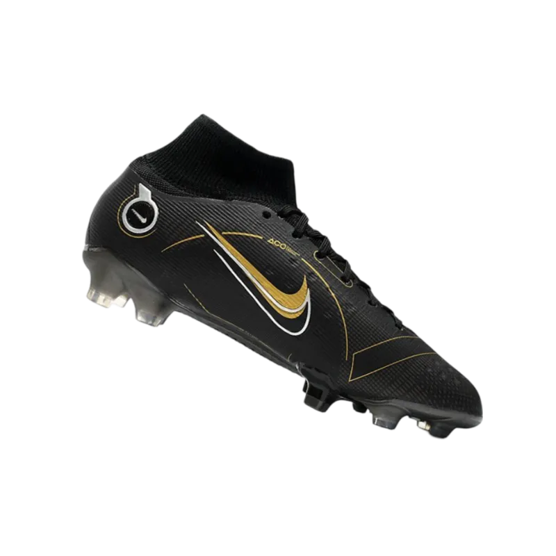 Nike Mercurial Superfly 8 Elite FG New Black Gold Metallic Silver Metallic - Goatkits Boots